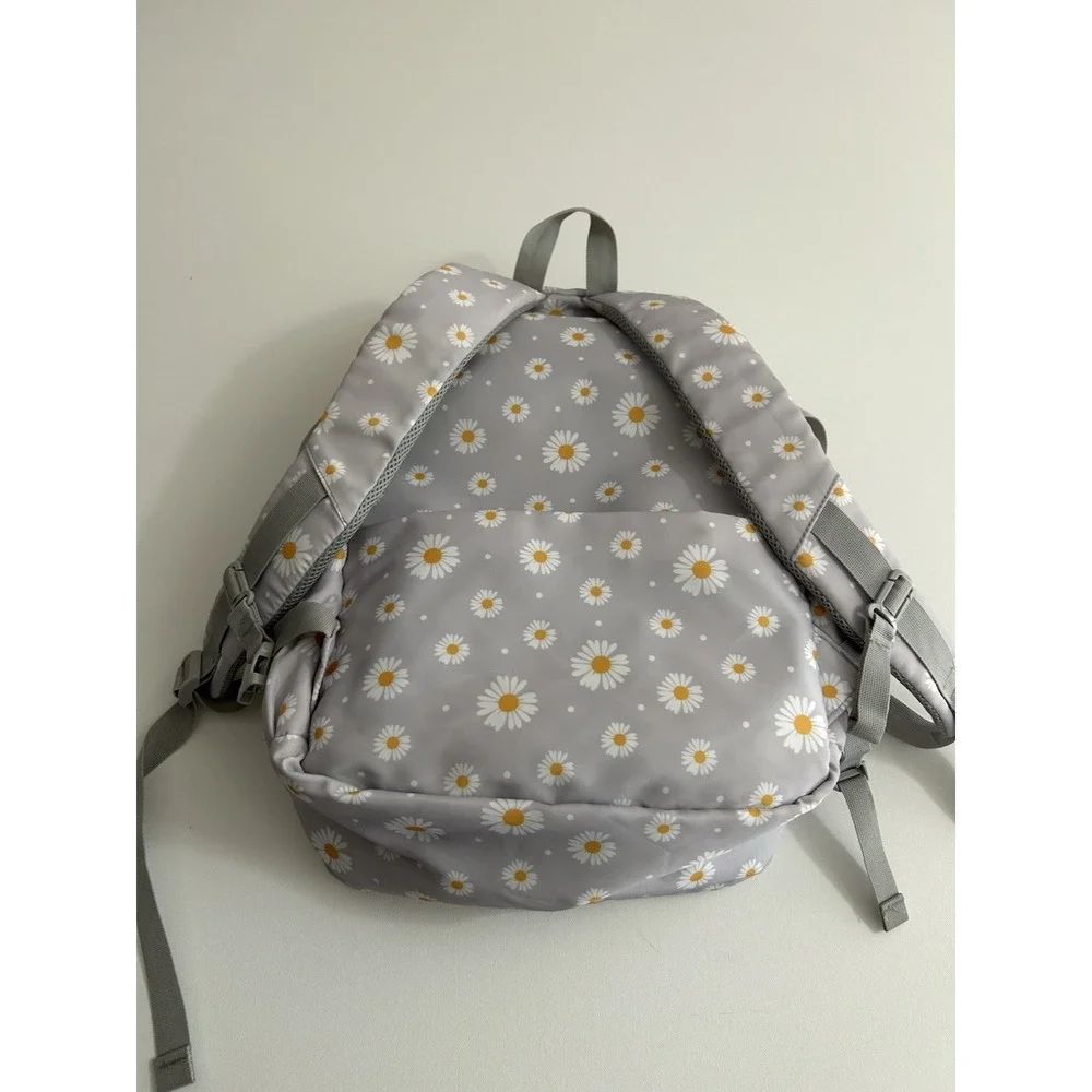 Aamytike Gray Daisy‑Print Backpack